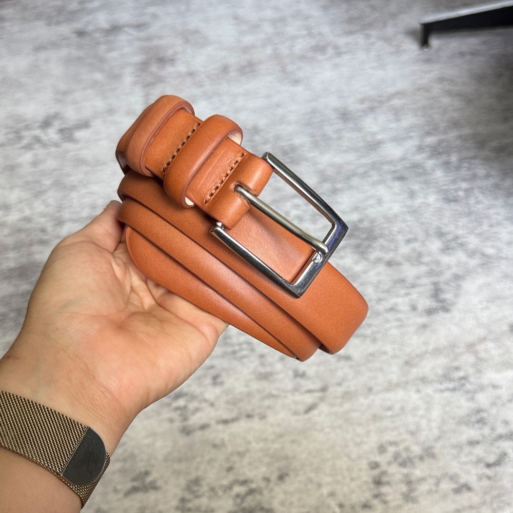 Classic Tan Leather Belt - Men